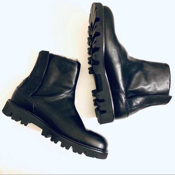 ❤️sold❤️Vince Counter Leather & Shearling Boots - Picture 6 of 7